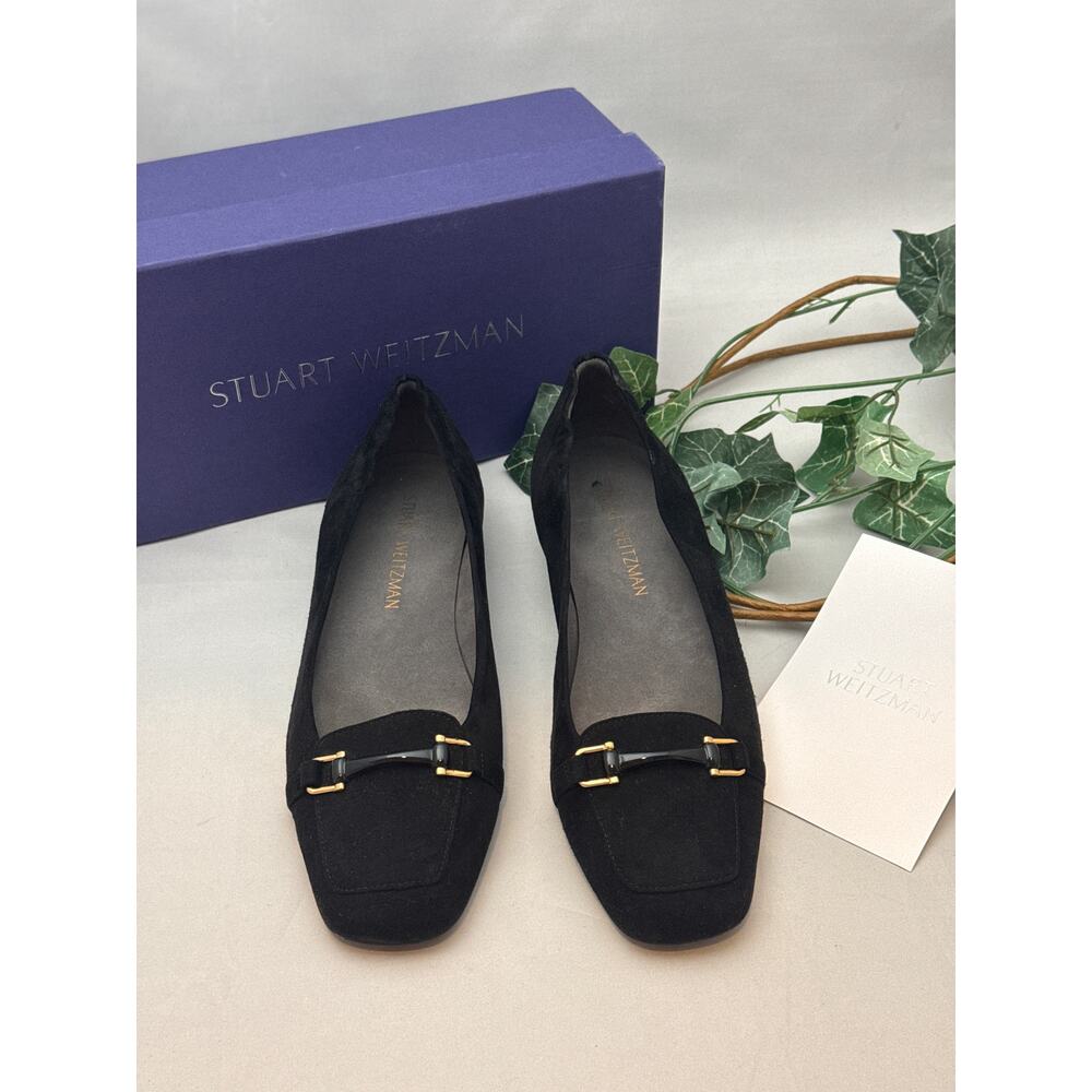Stuart Weitzman Mocnroll Horsebit Black Suede Loafers Shoes | RARE | Size 9